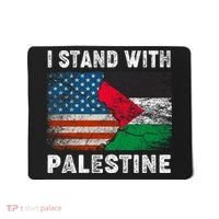 I Stand With Palestine Us Flag Palestinians Flag Mousepad thumb 0