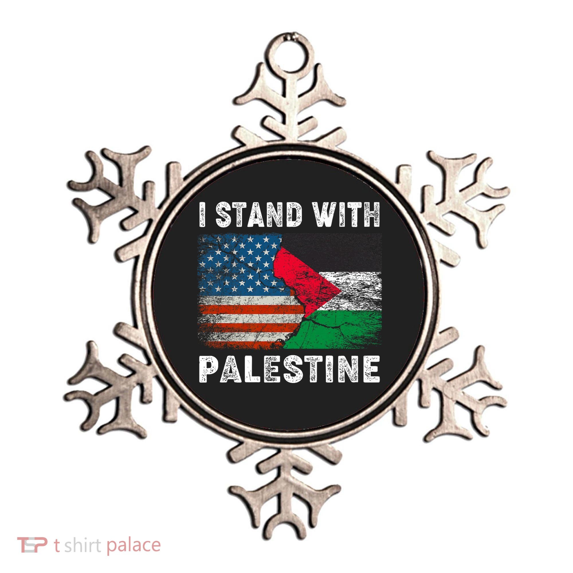 I Stand With Palestine Us Flag Palestinians Flag Ornament
