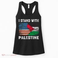 I Stand With Palestine Us Flag Palestinians Flag Women's Tank Top thumb 0
