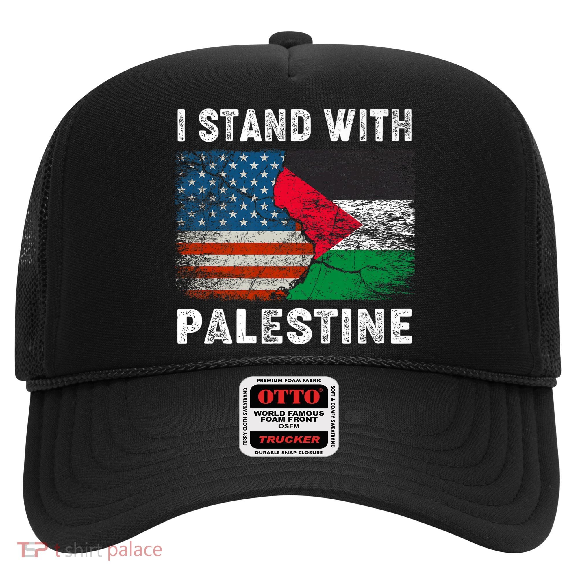 I Stand With Palestine Us Flag Palestinians Flag Hat
