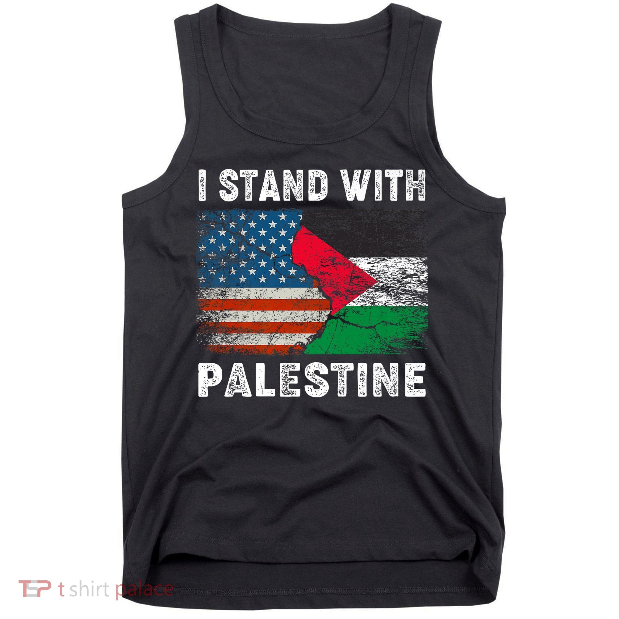 I Stand With Palestine Us Flag Palestinians Flag Tank Top