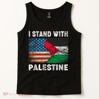 I Stand With Palestine Us Flag Palestinians Flag Tank Top thumb 2