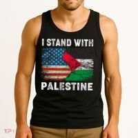 I Stand With Palestine Us Flag Palestinians Flag Tank Top thumb 3