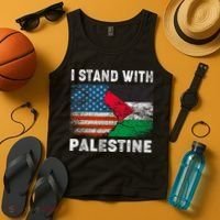 I Stand With Palestine Us Flag Palestinians Flag Tank Top thumb 4