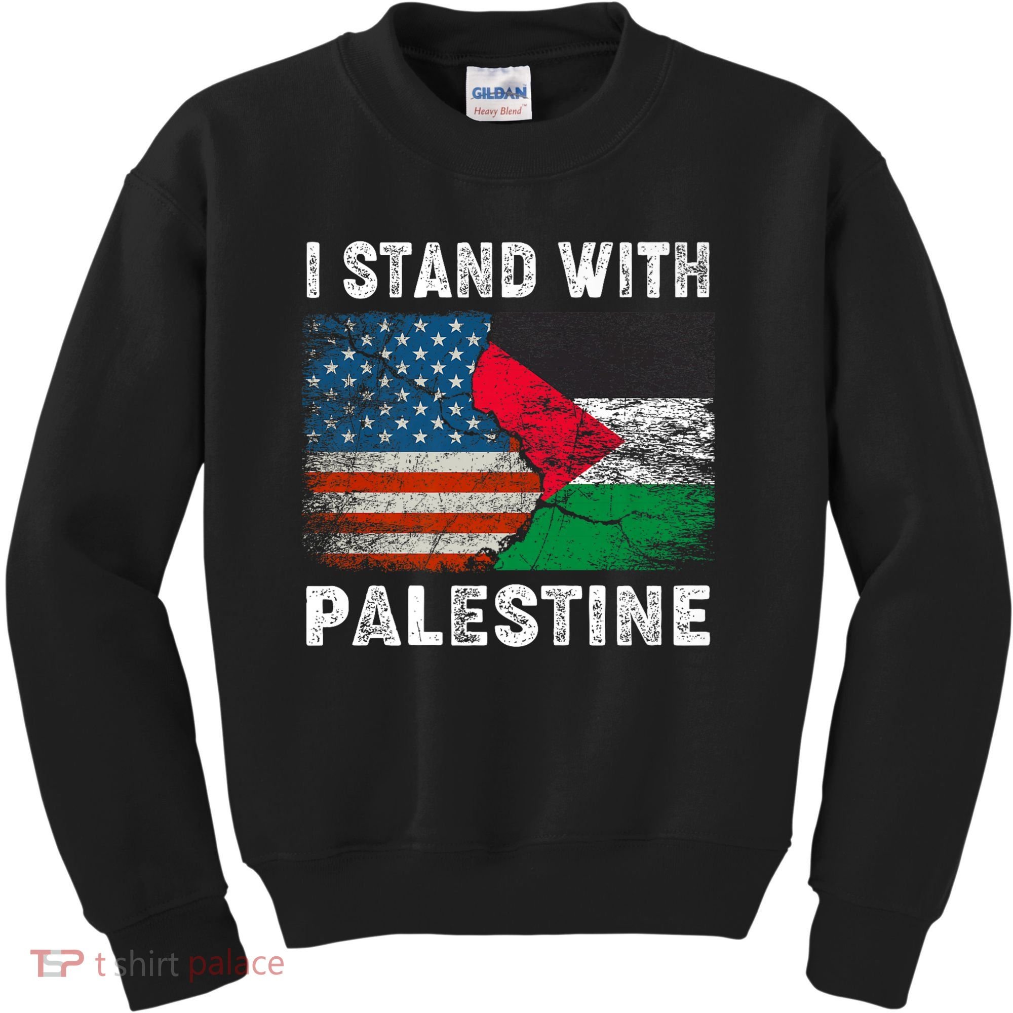 I Stand With Palestine Us Flag Palestinians Flag Kids Sweatshirt
