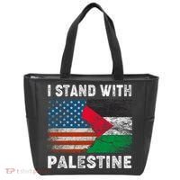 I Stand With Palestine Us Flag Palestinians Flag Tote Bag thumb 0