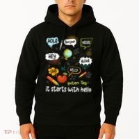 It Starts With Hello Friendship Inclusion Language Hoodie thumb 2
