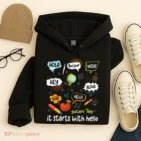 It Starts With Hello Friendship Inclusion Language Hoodie thumb 4