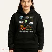 It Starts With Hello Friendship Inclusion Language Hoodie thumb 5