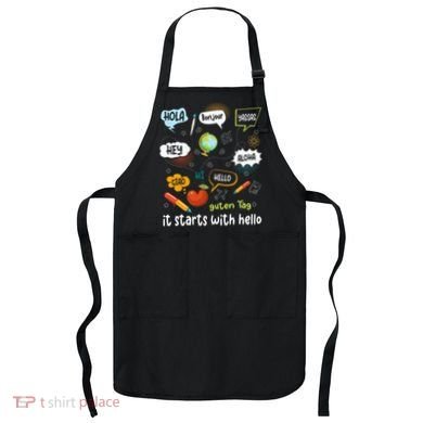 It Starts With Hello Friendship Inclusion Language Apron