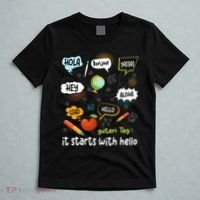 It Starts With Hello Friendship Inclusion Language T-Shirt thumb 5