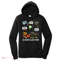It Starts With Hello Friendship Inclusion Language Women's Hoodie thumb 0