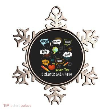 It Starts With Hello Friendship Inclusion Language Ornament