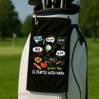 It Starts With Hello Friendship Inclusion Language Golf Towel thumb 2