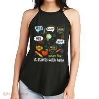 It Starts With Hello Friendship Inclusion Language Women's Perfect Tri Rocker Tank thumb 2