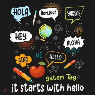 It Starts With Hello Friendship Inclusion Language Women's Perfect Tri Rocker Tank