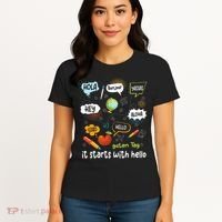 It Starts With Hello Friendship Inclusion Language Women's T-Shirt thumb 4