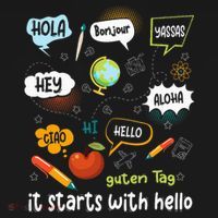 It Starts With Hello Friendship Inclusion Language Kids Long Sleeve Shirt thumb 2