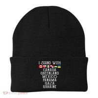 I Stand With Canada Greenland Mexico Panama Gaza Ukraine Beanie thumb 0