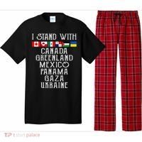 I Stand With Canada Greenland Mexico Panama Gaza Ukraine Pajama Set thumb 0
