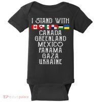 I Stand With Canada Greenland Mexico Panama Gaza Ukraine Baby Bodysuit thumb 0