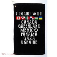 I Stand With Canada Greenland Mexico Panama Gaza Ukraine Golf Towel thumb 0