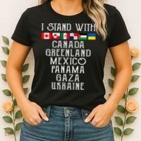 I Stand With Canada Greenland Mexico Panama Gaza Ukraine Women's T-Shirt thumb 2