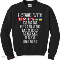I Stand With Canada Greenland Mexico Panama Gaza Ukraine Kids Sweatshirt thumb 0