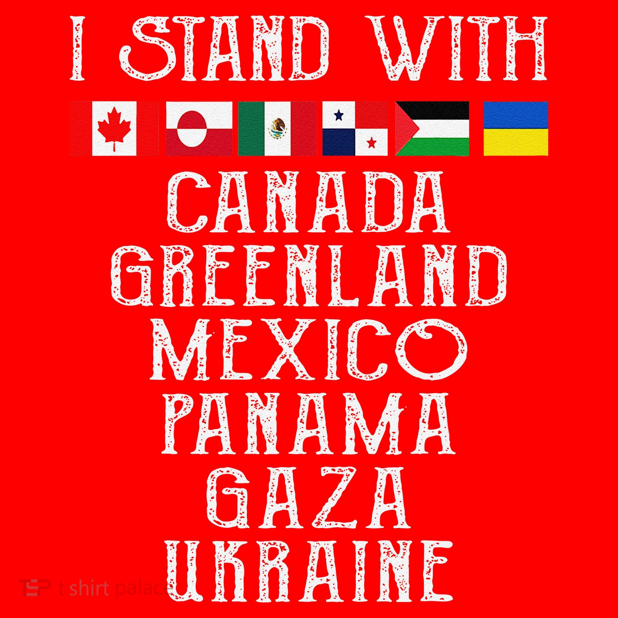 I Stand With Canada Greenland Mexico Panama Gaza Ukraine Santa Hat