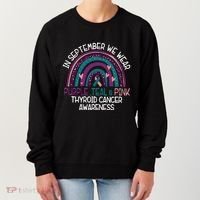 In September We Wear Purple Teal Pink Thyroid Cancer Awareness Women's Sweatshirt thumb 0