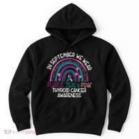 In September We Wear Purple Teal Pink Thyroid Cancer Awareness Hoodie thumb 0