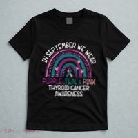 In September We Wear Purple Teal Pink Thyroid Cancer Awareness T-Shirt thumb 5