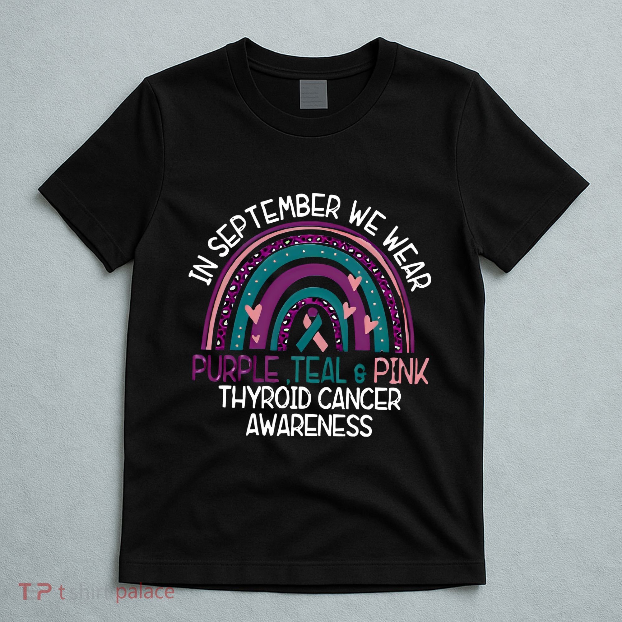 In September We Wear Purple Teal Pink Thyroid Cancer Awareness T-Shirt