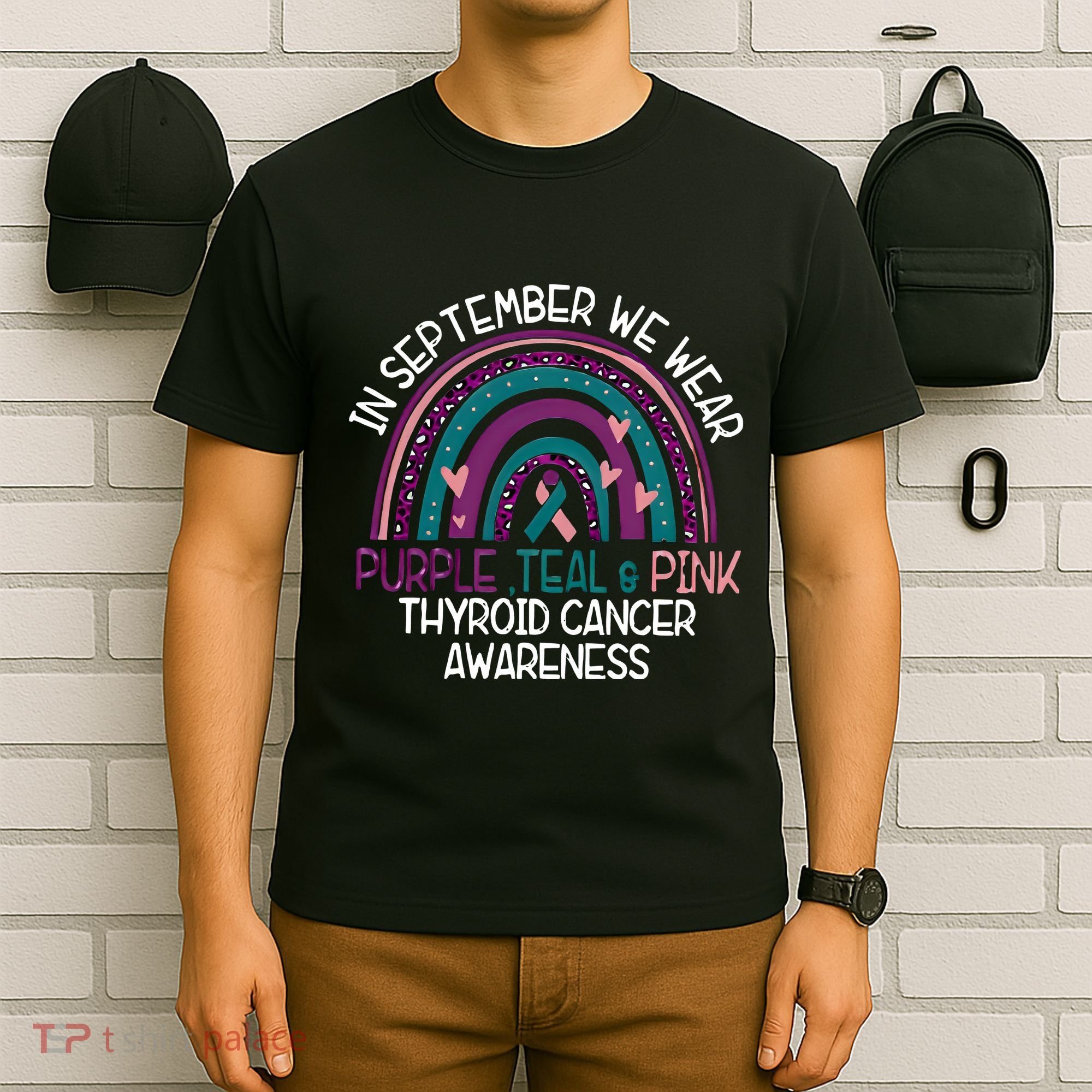 In September We Wear Purple Teal Pink Thyroid Cancer Awareness T-Shirt