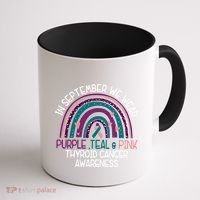 In September We Wear Purple Teal Pink Thyroid Cancer Awareness Coffee Mug thumb 1