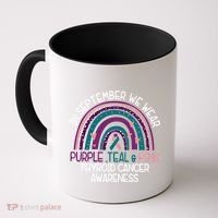 In September We Wear Purple Teal Pink Thyroid Cancer Awareness Coffee Mug thumb 0