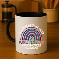 In September We Wear Purple Teal Pink Thyroid Cancer Awareness Coffee Mug thumb 4