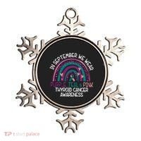 In September We Wear Purple Teal Pink Thyroid Cancer Awareness Ornament thumb 0