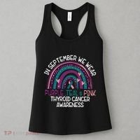 In September We Wear Purple Teal Pink Thyroid Cancer Awareness Women's Tank Top thumb 3