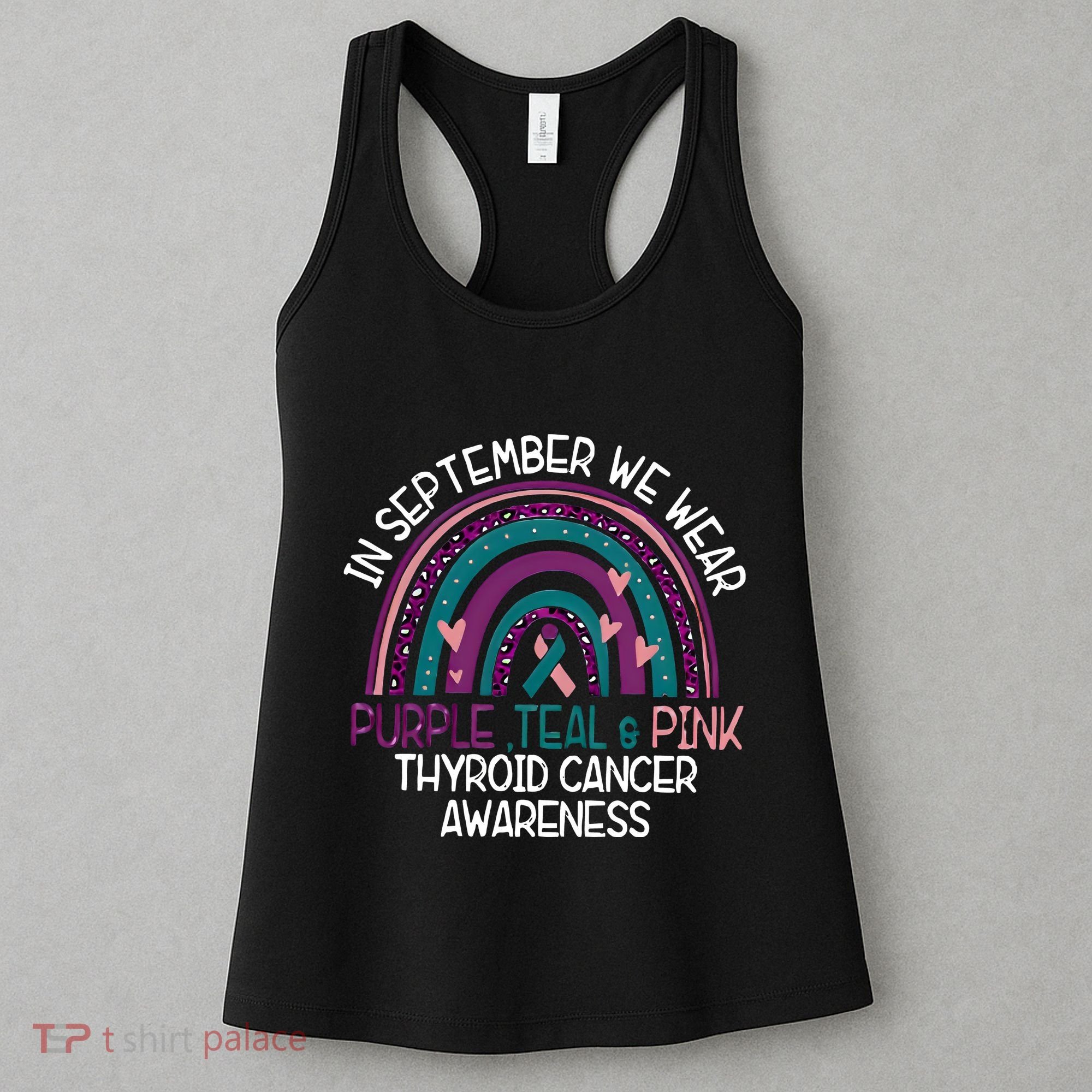 In September We Wear Purple Teal Pink Thyroid Cancer Awareness Women's Tank Top