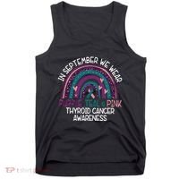 In September We Wear Purple Teal Pink Thyroid Cancer Awareness Tank Top thumb 0