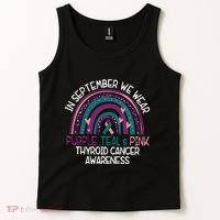In September We Wear Purple Teal Pink Thyroid Cancer Awareness Tank Top thumb 2