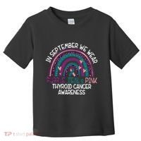 In September We Wear Purple Teal Pink Thyroid Cancer Awareness Toddler T-Shirt thumb 0