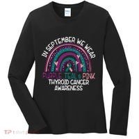 In September We Wear Purple Teal Pink Thyroid Cancer Awareness Women's Long Sleeve Shirt thumb 0