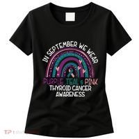 In September We Wear Purple Teal Pink Thyroid Cancer Awareness Women's T-Shirt thumb 0