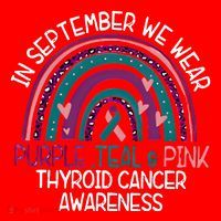 In September We Wear Purple Teal Pink Thyroid Cancer Awareness Santa Hat thumb 1