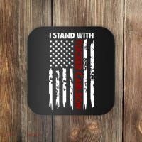 I Stand With Tucker Carlson American Flag Political Coaster thumb 0