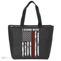 I Stand With Tucker Carlson American Flag Political Tote Bag thumb 0
