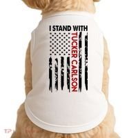 I Stand With Tucker Carlson American Flag Political Doggie Tank thumb 0