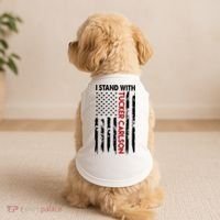 I Stand With Tucker Carlson American Flag Political Doggie Tank thumb 2